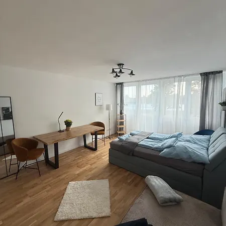 Deine Mit Blick Auf Skyline Von Direkt Am Rhein Lejlighed